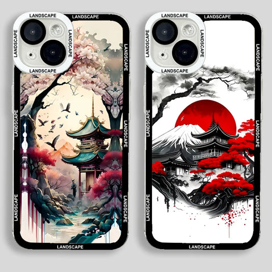 Chinoiserie Aesthetic Landscape iPhone Case